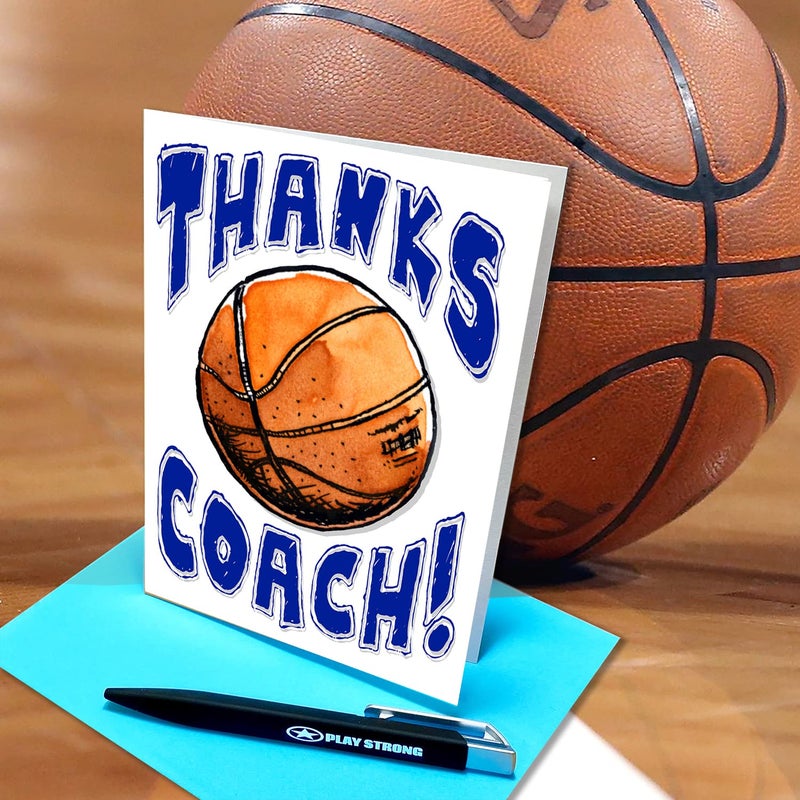 Play Strong Thanks Basketball Coach â€œYouâ€™re Awesomeâ€ Thank You Cards (3-Pack, 5"x7") â€“ Coach Appreciation Greeting Cards for Youth Basketball Teams, Players & Parents â€“ Play Strong Sports Powercards | Empower the Champion Within - Image 3
